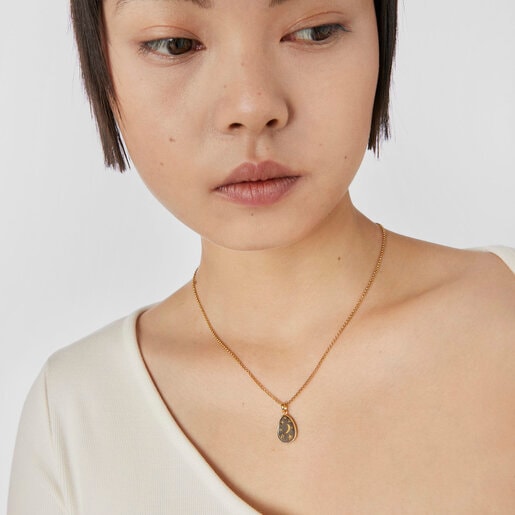 15 mm silver vermeil and dark silver Twiling Pendant
