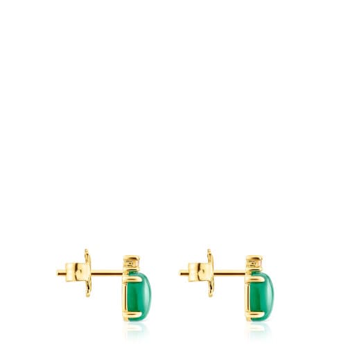 Aretes con baño de oro 18 kt sobre plata, calcedonia tratada y citrino Virtual Garden