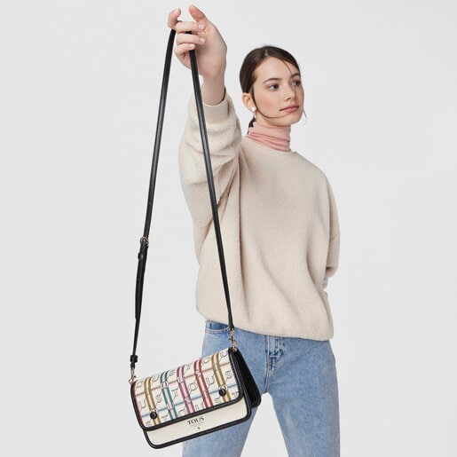 Small beige and black TOUS Crossroad Crossbody bag