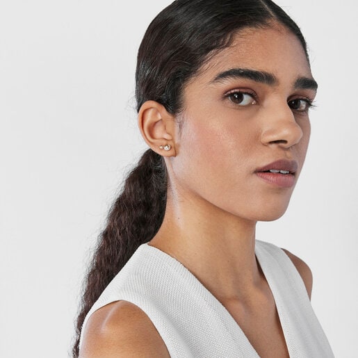 ピアス Sweet Dolls くま　5mm　18金イエローゴールド　パール