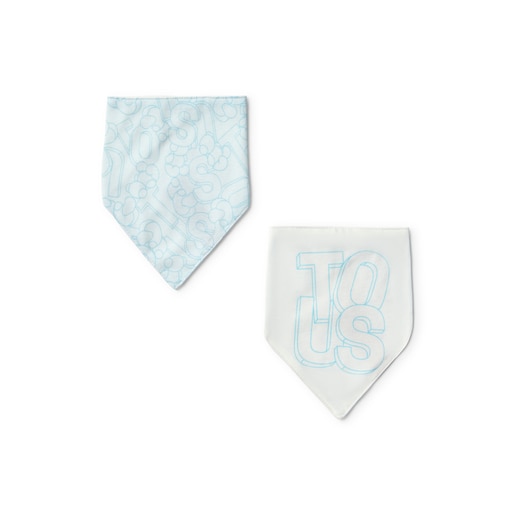 Tous - Set Of Baby Bandanas In Mix Blue - Bavlna