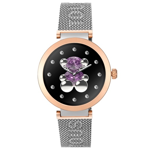 Reloj smartwatch con brazalete de acero y acero rosado S-CONNECT
