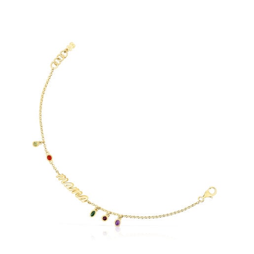 Silver vermeil Mama Bracelet with gemstones TOUS Mama | TOUS