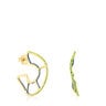 Boucles d’oreilles anneaux en argent vermeil et chromo-diopside Gregal