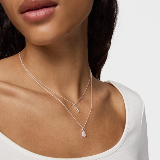 Collar corto cruz de plata TOUS Motivos