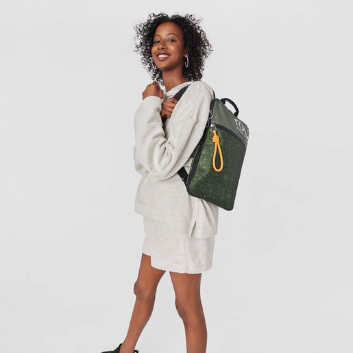 Flat khaki-colored nylon Kaos Mini Evolution Backpack
