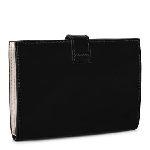 Billetera pequeña New Dorp negro y beige