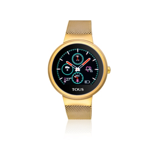 Gold-colored IP Steel Rond Touch activity Watch