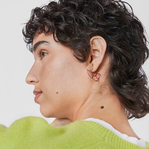 Silver vermeil Gregal hoop earrings with topazes | TOUS