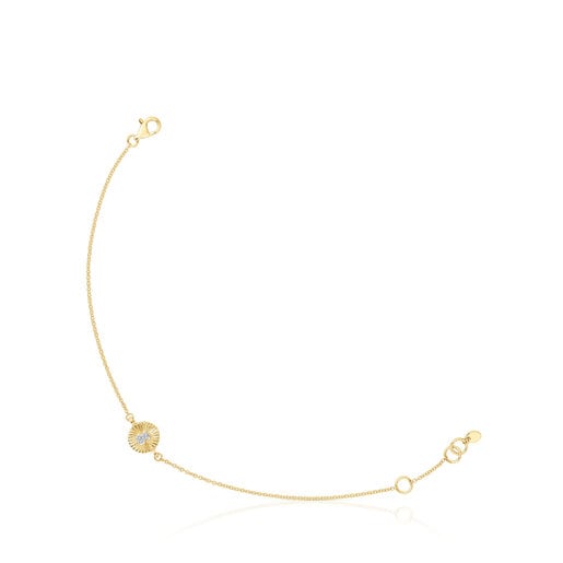 Gold Iris Motif Bracelet with diamonds