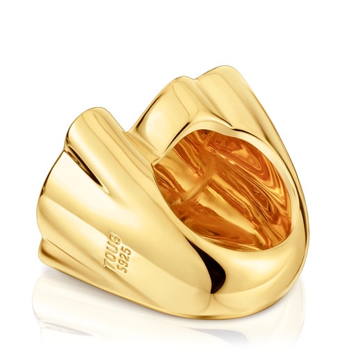 34 mm bear Signet ring with 18 kt gold plating over silver Sweet Dolls