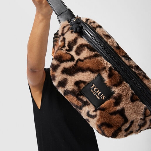 Бежево-черная поясная сумка Amaya Wild