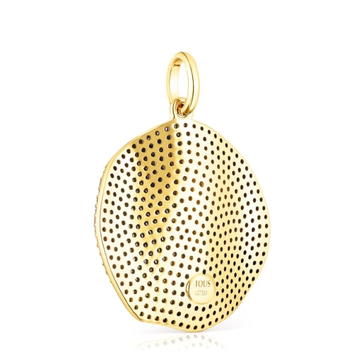 Gold ATELIER Nenufar Pendant with yellow Diamonds