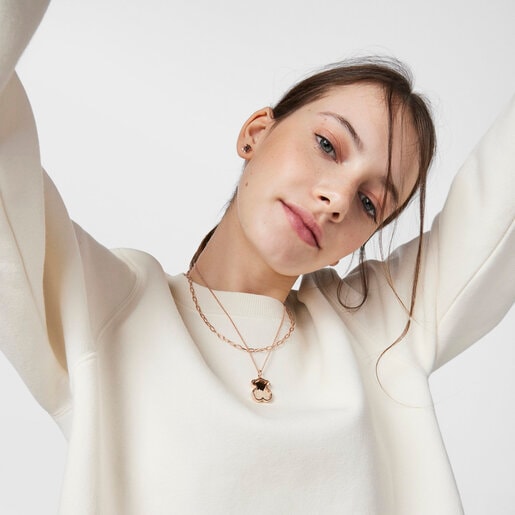 Rose silver vermeil Areia Pendant with pearls