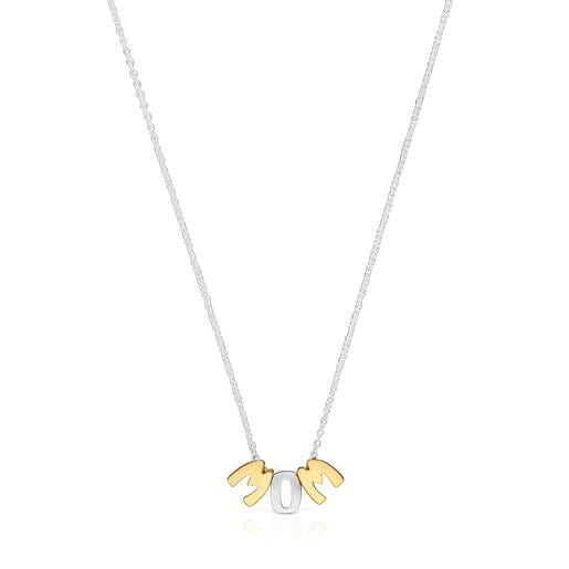 Two-tone Necklace with motifs TOUS Mom