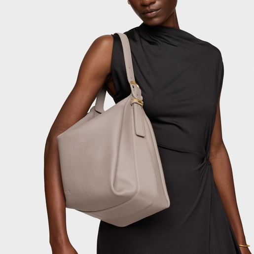 حقيبة كتف باللون الرمادي الداكن من التشكيلة TOUS Fold