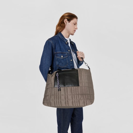 Khaki-colored TOUS On The Go Shopping bag