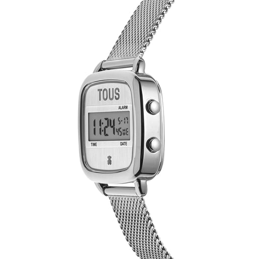 D-Logo New Digital watch with steel strap | TOUS