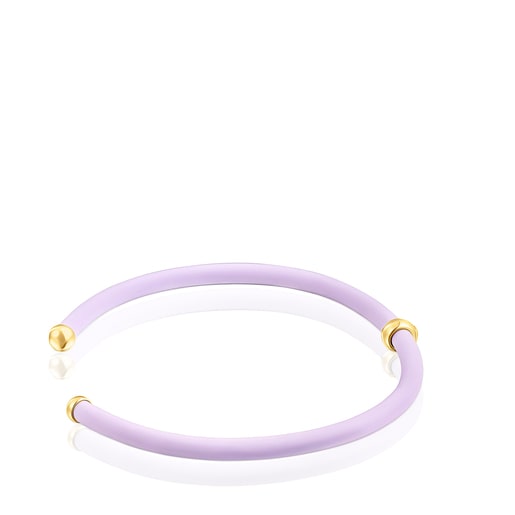 Bracelet TOUS St. Tropez Caucho ourson avec argent vermeil de couleur lilas