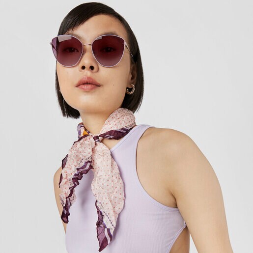 Burgundy silk TOUS Emmeline Crinkled Scarf