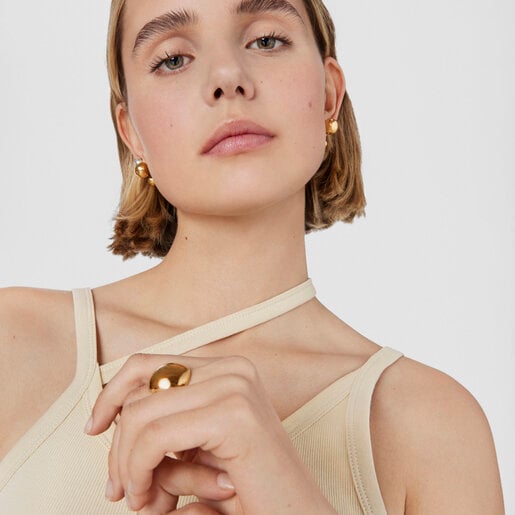 Pendientes aro con baño de oro 18 kt sobre plata TOUS Balloon