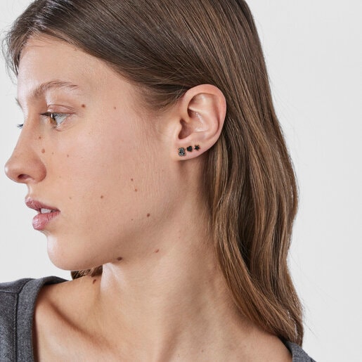 Pack de piercings de orelha TOUS Basics em prata vermeil e espinélio