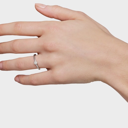 טבעת סוליטר מפלטינה בשילוב יהלום מעבדה 0.25 קראט TOUS Essentials LGD