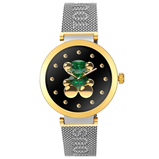 Smartwatch with steel and gold-colored steel bracelet TOUS S-CONNECT