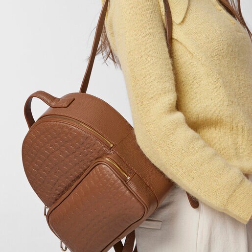 Коричневый кожаный рюкзак Sherton