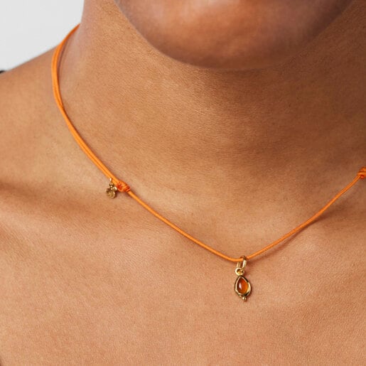 Magic Nature Necklace with carnelian and orange cord | TOUS