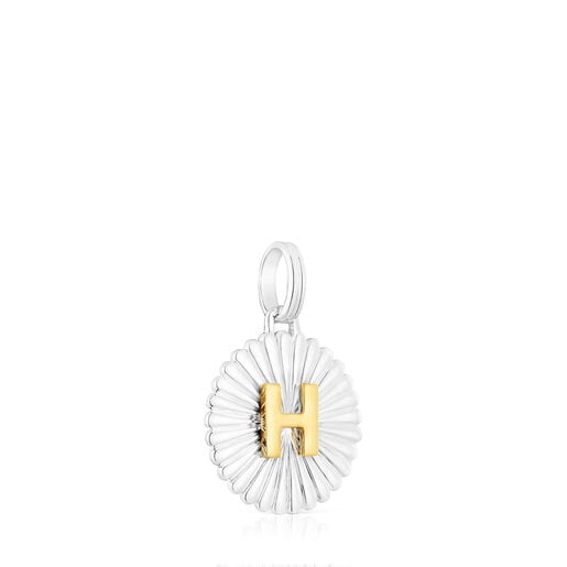 Silver and silver vermeil TOUS Alphabet letter H medallion Pendant