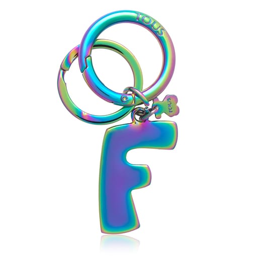 Dúhovo zafarbený prívesok na kľúče v tvare písmena F Touscedario