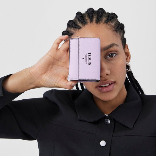 モーブカラーのフラップ式スモールコインパース TOUS Funny