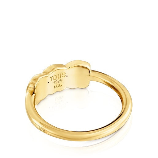 Ring with 18kt gold plating over silver and laboratory-grown gemstones Icon Color LGG