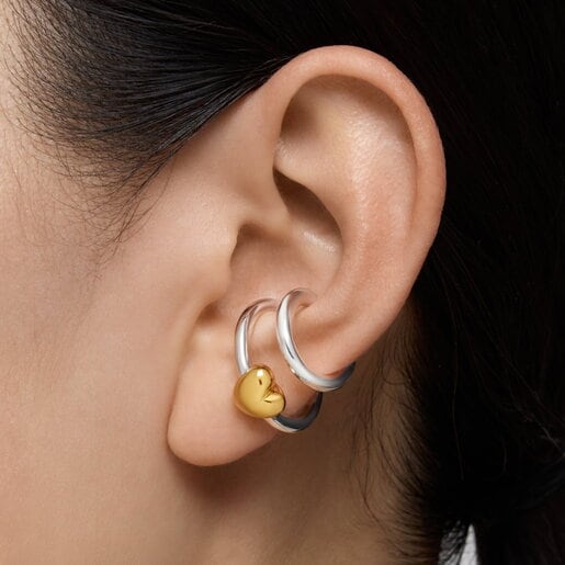 Earcuff doble aro bicolor motivo corazón TOUS Flechazo