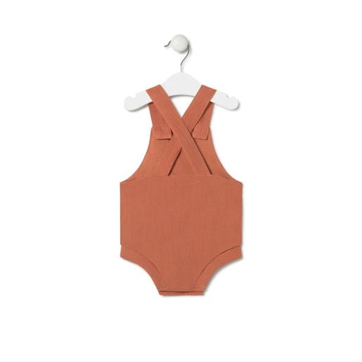 Baby romper in Classic brick red