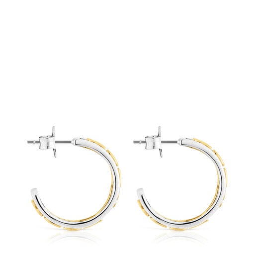 Boucles d’oreilles anneaux argent et argent vermeil Logo