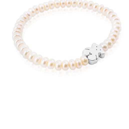 Bracelet with pearls and Silver Bear motif TOUS Sweet Dolls | TOUS