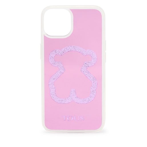 Lilac-colored Delray 13 and 13 Pro Glitter Mirror Bear Cell phone case |  TOUS