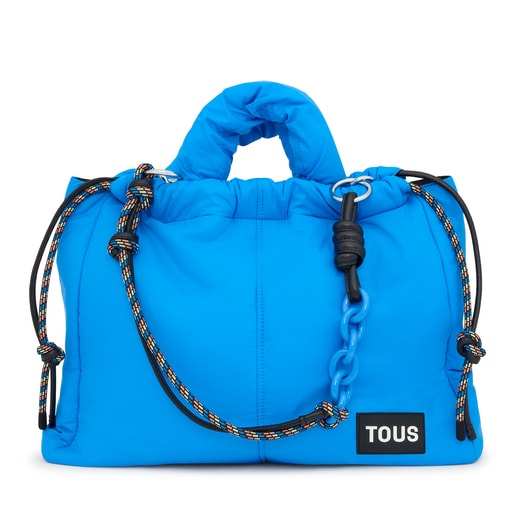 Μεγάλη τσάντα ενός ώμου TOUS Cloud Soft σε μπλε χρώμα