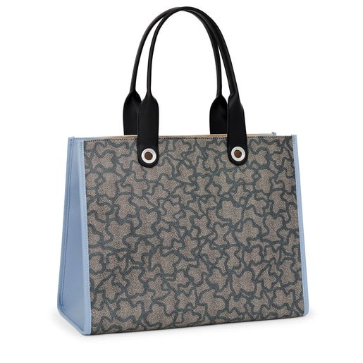 Large beige and blue Amaya Kaos Icon Shopping bag