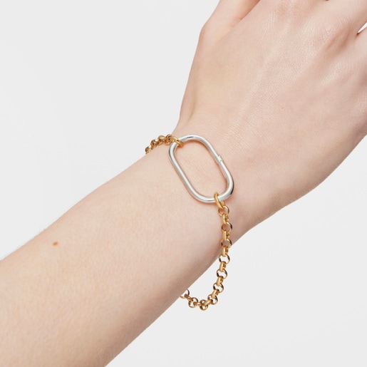 Extra-large silver Ring Hold Oval