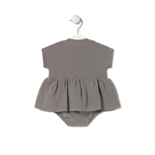 Baby bodysuit with skirt in Classic grey