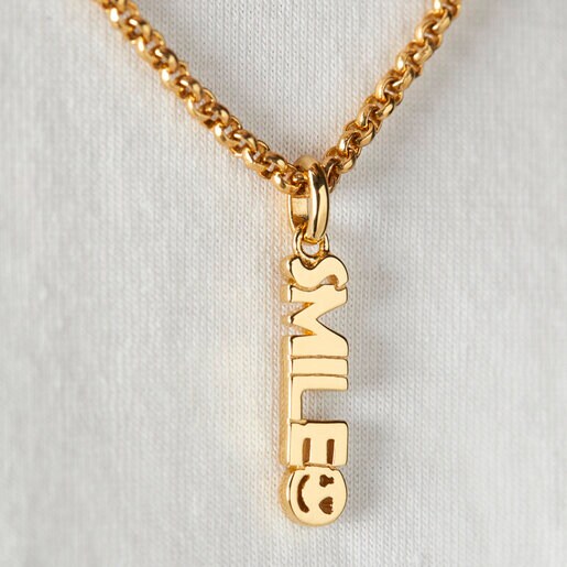 Dije Smile con baño de oro 18 kt sobre plata TOUS Crossword