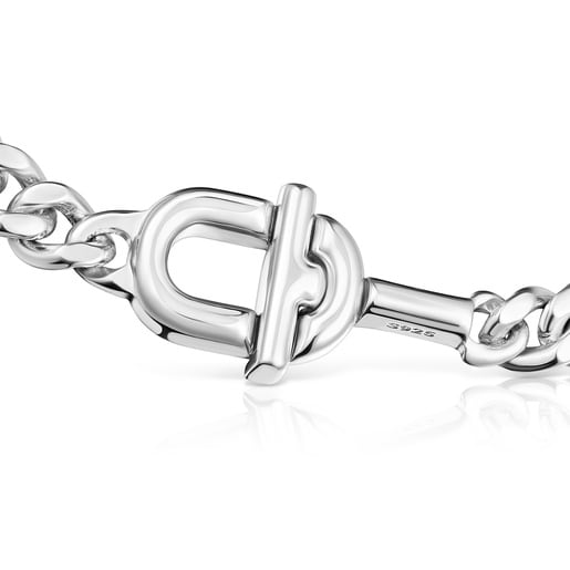 Large TOUS MANIFESTO curb chain Bracelet in silver