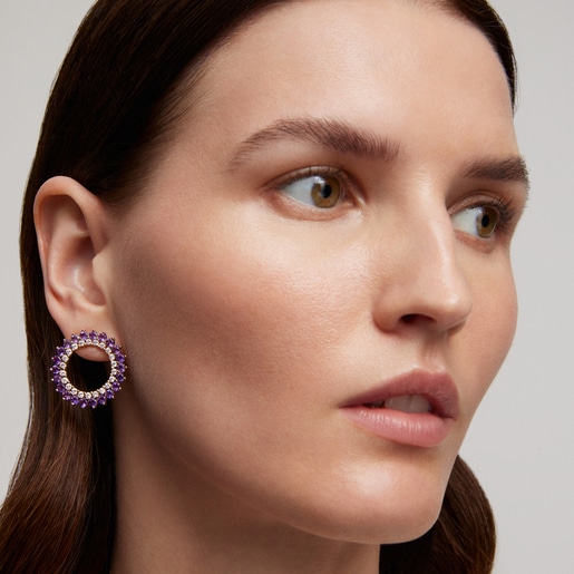 Earrings in gold with diamonds and amethyst TOUS ATELIER | TOUS