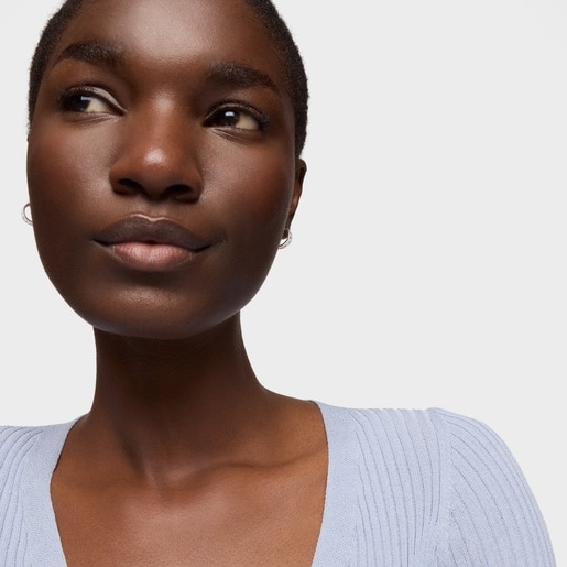 silver TOUS Bear Row hoop earrings with silhouette
