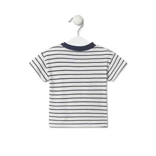 Stripy t-shirt in Navi navy blue