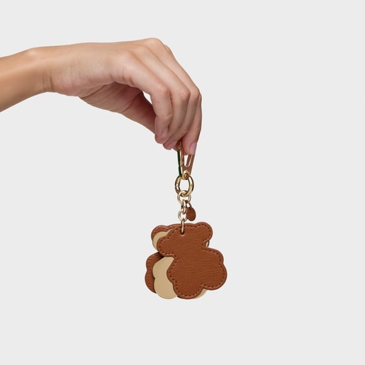 Camel-colored Key ring Triple Bear