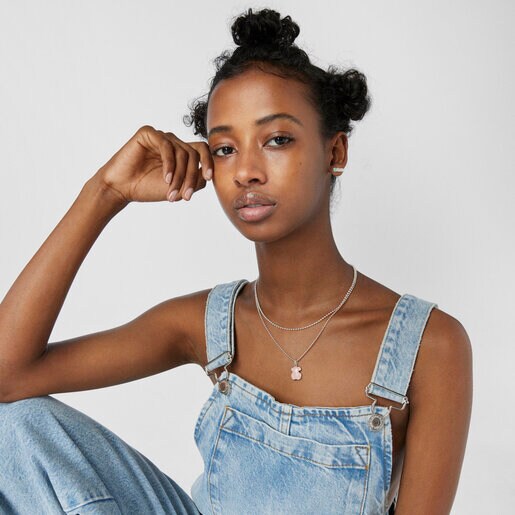 Серебряное ожерелье New Color с кварцитом